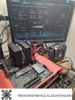 Gigabyte X870 Eagle alaplap tesztel&eacute;se műk&ouml;d&eacute;s k&ouml;zben az &uacute;j AM5 foglalattal