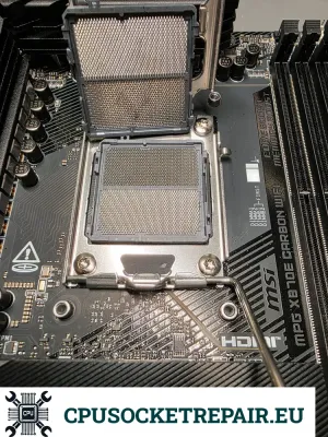 Vergleich: MSI MPG X870 AM5 CPU-Sockel alt defekt vs neu repariert